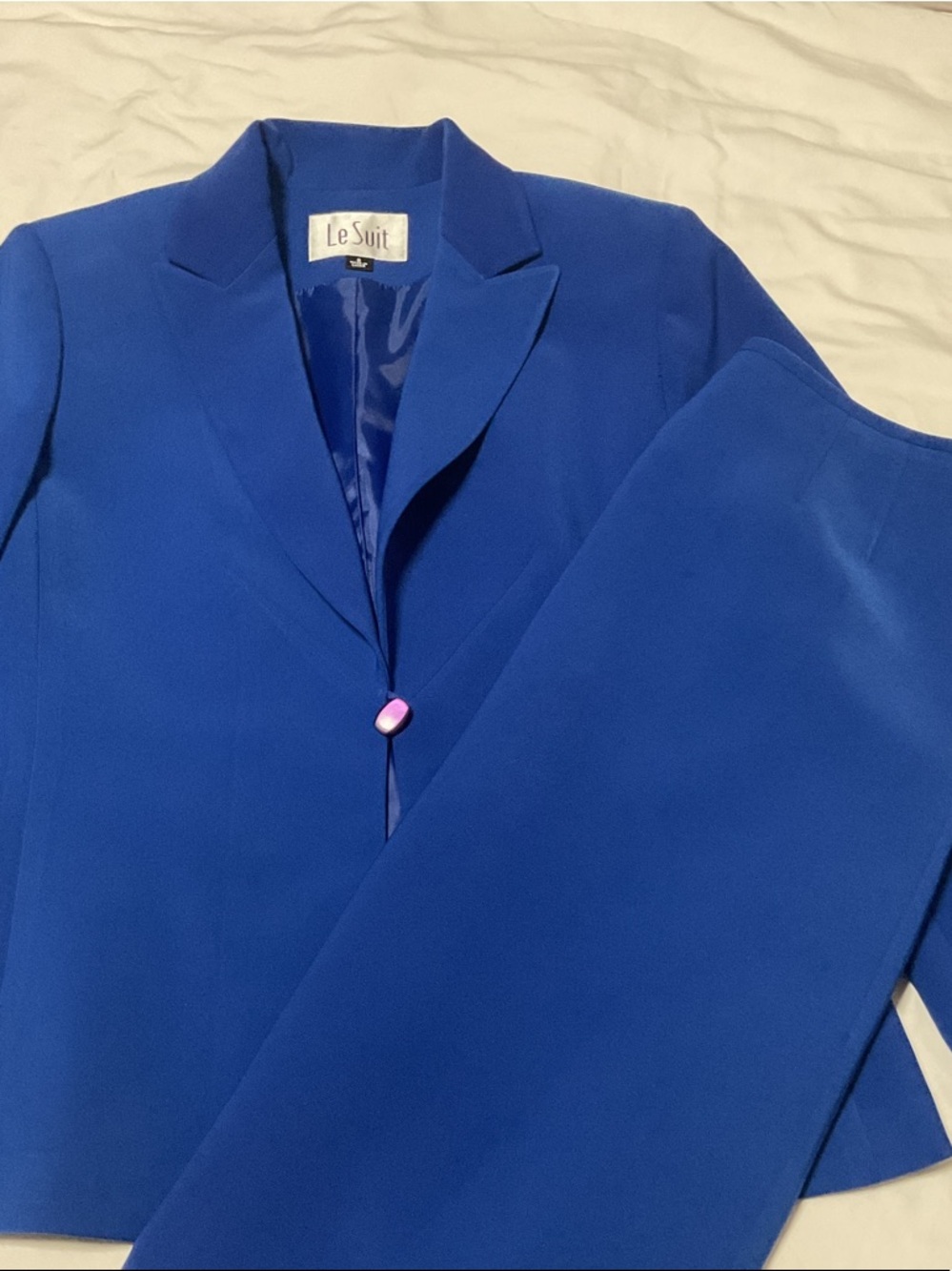 Le Suit Bold Cobalt Blue Women's Blazer/Skirt